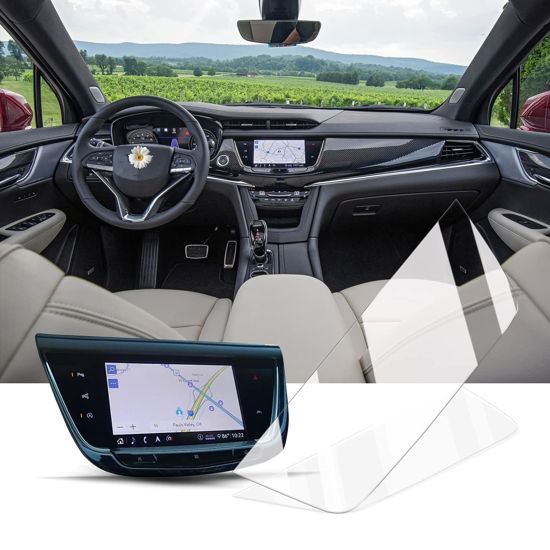 Picture of BIXUAN 2021 2022 2023 XT5 XT6 Screen Protector Foils for 2017-2020 2021 2022 2023 Cadillac XT5 XT6 CUE Infotainment Interface Navigation Display Touch Screen 9H Hardness Glass Screen Protective Film