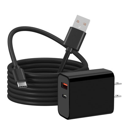 Picture of 20W Fast Charger for Kindle Fire with 6.5Ft USB-C and Micro Cable Intended for Amazon Fire HD6 7 8 10,Kids Edition,Fire HD 7 8 10 Plus,Kids Pro,Kindle Fire HD HDX7 8.9,Kindle 2-12,Paperwhite,Oasis