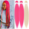 Picture of Hot Pink Blonde Mix Braiding Hair Prestretched Feeding Braids By Leticia