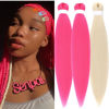 Picture of Hot Pink Blonde Mix Braiding Hair Prestretched Feeding Braids By Leticia