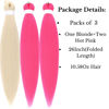 Picture of Hot Pink Blonde Mix Braiding Hair Prestretched Feeding Braids By Leticia