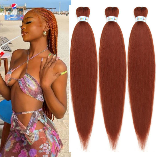 Picture of Ginger Pre stretched Braiding Hair Box Braiding Hair Kanekalon Human Braiding Hair 26Inch