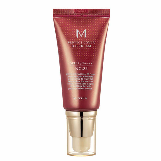 Picture of MISSHA M Perfect Cover BB Cream No.23 Natural Beige for Light with Neutral Skin Tone SPF 42 PA+++ 1.69 Fl Oz - Tinted Moisturizer for face with SPF