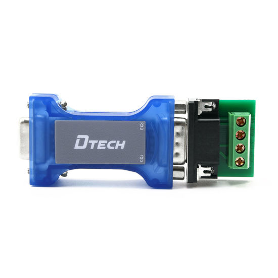 Picture of DTech RS232 to RS485 Converter Serial Communication Data Adapter with TX RX LED Indicators and Terminal Board