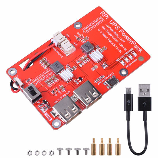 Picture of kuman UPS Battery Pack Expansion Board Power Supply for Raspberry Pi 3 Model B, B+,Pi 2 Model B & Pi 1 Model B+ A+ A (New Version Raspberry pi Battery Pack)