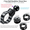 Picture of BRCOVAN Aluminum Alloy Mount Base with 0.67'' (17mm) TPU Ball for Handlebar Round Rails Diameter 0.5'' 0.87'' 1'' 1.26'', Compatible with Garmin GPS Mount & Motorcycle Phone Holder 17mm Ball Socket