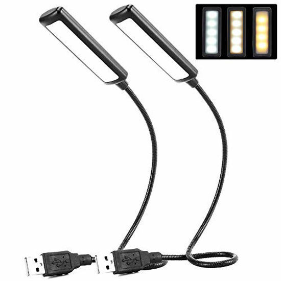 Picture of BUBOSPER USB Reading Light, 3 Color x 3 Brightness USB Light for Laptop Flexible, 2 Pack