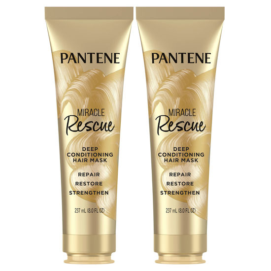 Picture of Pantene Hair Mask, Miracle Rescue Deep Conditioning Treatment, Hydrate Dry Hair, Pack of 2, 8 Oz Each