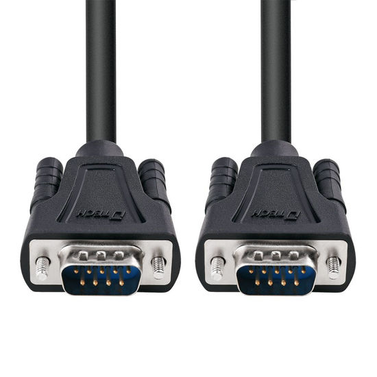 Picture of DTech 15ft DB9 Serial Cable COM Port Male to Male RS232 Straight Through 9 Pin Data Cord