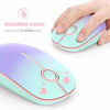 Picture of Jelly Comb 2.4G Slim Wireless Mouse with Nano Receiver, Less Noise, Portable Mobile Optical Mice for Notebook, PC, Laptop, Computer, MacBook MS001 (Mint Green to Purple)