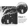 Picture of kwmobile Origami Case Compatible with Kobo Libra H2O - Case Slim Premium PU Leather Cover with Stand - Girl Tree Swing White/Black