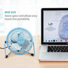 Picture of OPOLAR Mini USB Desk Fan ,USB Powered, Metal Design, Quiet Operation; 3.9 ft USB Cord, Handheld Size, Power Saving , Personal Table Fan for Home and Office-Blue