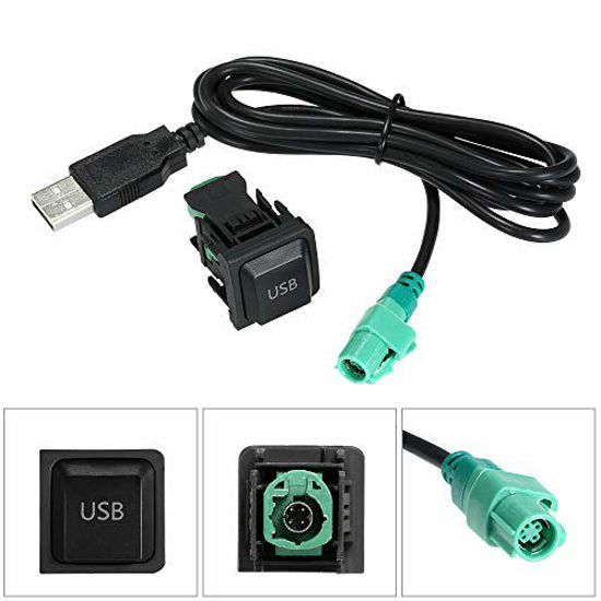 Picture of KKmoon USB Audio Cable Adapter, CD Player Radio Wire Cable Fit for V W Volkswagen 130cm Title