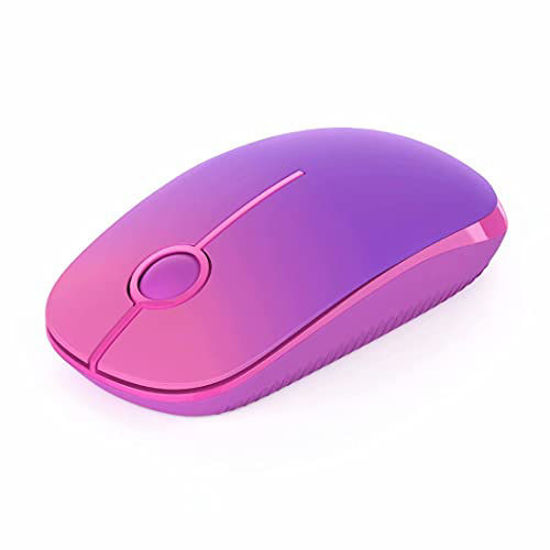 Picture of Jelly Comb 2.4G Slim Wireless Mouse with Nano Receiver, Less Noise, Portable Mobile Optical Mice for Notebook, PC, Laptop, Computer MS001 (Fuchsia to Purple)