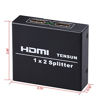 Picture of Tensun HDMI Splitter 1 In 2 Out, Powered HDMI Splitters 1x2 Amplifier Switcher Box Hub Support 1080P 3D, Compatible with PS3/PS4 Xbox DVD Blu-ray Roku 4