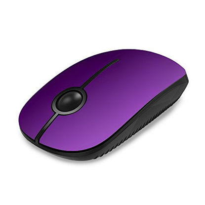 Picture of Jelly Comb 2.4G Slim Wireless Mouse with Nano Receiver, Less Noise, Portable Mobile Optical Mice for Notebook, PC, Laptop, Computer, MacBook MS001 (Purple)