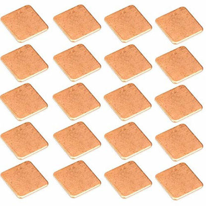 Picture of Easycargo 20pcs Heatsink Copper Pad Shims 15mmx15mm for Cooling Laptop GPU CPU IC Chips VGA RAM (15x15x1.5)