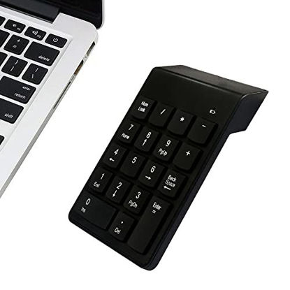 Picture of Bluetooth Numberic Pad,USB Wireless Number keypad, 18 Keys Slim Portable Mini Financial Accounting Numeric Keypad, Multi-Function Numeric Pad Extensions for Laptop Desktop, PC, Surface Pro,Notebook