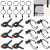 Picture of Rustark 22Pcs Backdrop Clips Clamps Elastic Photo Clips Holder Clips Assortment Kit with Curtain Clips Backdrop Rings Large Backdrop Spring Clamps Clips for Photography Video Studio Photo Backdrop