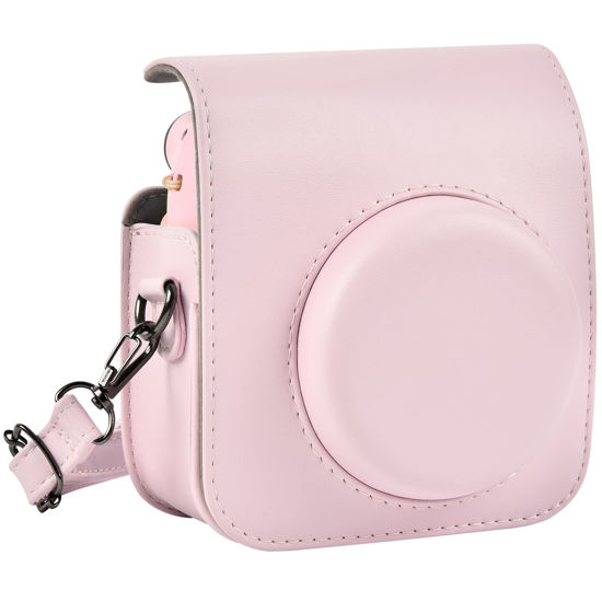 Picture of Protective Case Compatible with Instax Mini 12 Instant Camera, Portable Travel Storage Cover Bag for Polaroid Mini 12 with Photos Pocket & Adjustable Shoulder Strap (Box Only)- Blush Pink