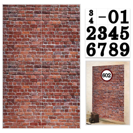 Picture of Brick Wall Party Backdrop, Wall Decoration, Curtains Door, Old Red Brick Wall Party Backdrop, Holiday Party Supplies Christmas Halloween Decoration 78.7"x 49.2" Inch