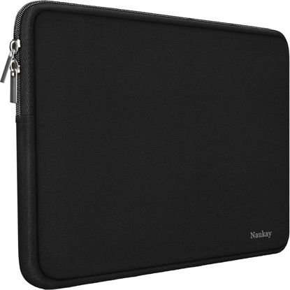 Picture of Naukay Laptop Bag 15 Inch, Resistant Neoprene Laptop Sleeve/Notebook Computer Pocket Case/Tablet Briefcase Carrying Bag Compatible for 15 inch MacBook Pro,Laptop, Ultrabook Notebook, (Black)