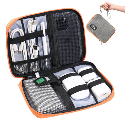 Picture of Luxtude Electronics Organizer, Cable Organizer, Cord Storage/Cable Storage/Charger Storage, Portable Tech Bag&Charger Pouch, Compact Cord Pouch&Tech Case for Electronic Items/USB/SD/Charger/Mouse-Grey