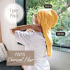 Picture of myHomeBody Hair Towel Wrap | Luxury Rapid-Dry Hair-Drying Turban | Ultra Soft and Quick Drying Absorbent Charcoal Fiber, with Coconut Shell Button - Mango