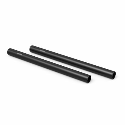 Picture of SMALLRIG 15mm Camera Rods (8 Inch), Black Aluminum Alloy 15mm Rail Rod for Support System, Rod Clamps, Matte Box, Follow Focus 1051