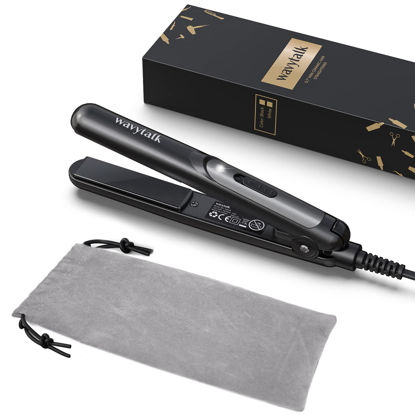 Picture of Wavytalk Mini Flat Iron 0.7 Inch Ceramic Mini Hair Straightener - Small Flat Irons for Short Hair, Curls Bangs, Travel Flat Iron Dual Voltage Flat Iron