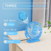 Picture of TriPole USB Powered Desk Fan Small Personal Fan 3 Speeds Strong Airflow Mini Fan 360°Rotation Portable Fan 5.1 Inch Table Fan for Home Office Bedroom Desktop, Blue, 4.9ft Cable