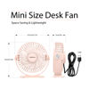 Picture of TriPole Mini Desk Fan USB Powered Portable Fan 3 Speeds Strong Airflow Small Fan 360°Rotation Personal Fan 5.1 Inch Table Fan for Home Office Bedroom Desktop, Pink, 4.9ft Cable