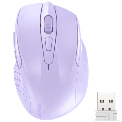 Picture of TECKNET Wireless Mouse, 2.4G Ergonomic Optical Mouse, Computer Mouse for Laptop, PC, Computer, Chromebook, Notebook, 6 Buttons, 24 Months Battery Life, 2600 DPI, 5 Adjustment Levels