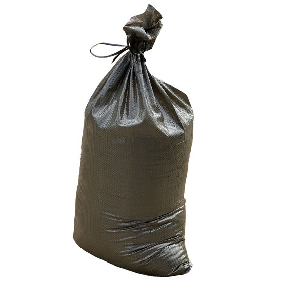 Picture of Woolsacks 14" x 26" Green Polypropylene Sand Bags | Empty Sand Bags With Ties and UV Protection | Sandbags for Flooding, Construction & More | Heavy Duty, 50 Lb. Capacity Each, (10 Pack)