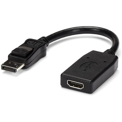 Picture of StarTech.com DisplayPort to HDMI Adapter - DP to HDMI Adapter/Video Converter - 1080p - VESA Certified - DP to HDMI Monitor/Display/Projector Adapter Dongle - Passive - Latching DP Connector (DP2HDMI)