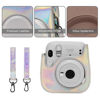 Picture of Camera Case Compatible with Fujifilm Instax Mini 11/ 9/ 8/ 8+ Instant Camera with Adjustable Strap and Pocket (Flash silver)