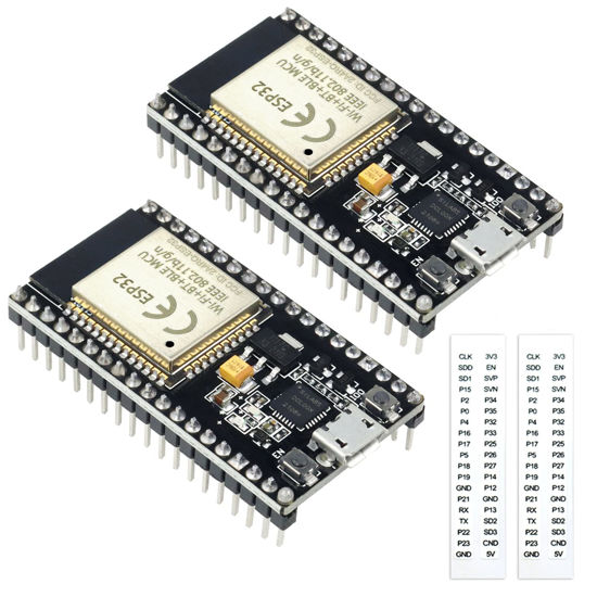 Picture of KeeYees ESP32S ESP32 Development Board 2.4 GHz Dual Core WLAN WiFi + Bluetooth 2-in-1 Microcontroller ESP-WROOM-32 Chip for Arduino (38PIN Narrow Version, 2PCS)