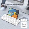 Picture of Wireless Bluetooth Keyboard, Multi Device Keyboard with Integrated Stand Supports 3 Devices Bluetooth and 2.4G Connection Battery Operated Compatible with PC, iPad, iPhone, Mac, Android Phone