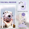 Picture of Rieibi Clear Case for Fuji Instax Mini 12/Polaroid mini 12, Case for Fujifilm Instax Mini 12 Instant Camera with Back Photos Pocket, Shoulder Strap and Beautiful Sticker - Purple