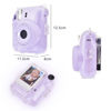 Picture of Rieibi Clear Case for Fuji Instax Mini 12/Polaroid mini 12, Case for Fujifilm Instax Mini 12 Instant Camera with Back Photos Pocket, Shoulder Strap and Beautiful Sticker - Purple