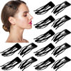 Picture of 24 Pieces Double Grip Hair Clips Metal Snap Hair Clips Women Hair Barrettes for Hair Making, Salon Supplies (Black, 2.8 Inch)