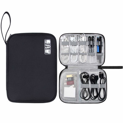 Picture of Travel Cord Organizer Case, CILLA Electronic Organizer Small Cable Organizer Portable Waterproof Storage Bag for Charger, Cord, USB, Power Bank, Earphone, SD Card, Traveling Essentials for Women