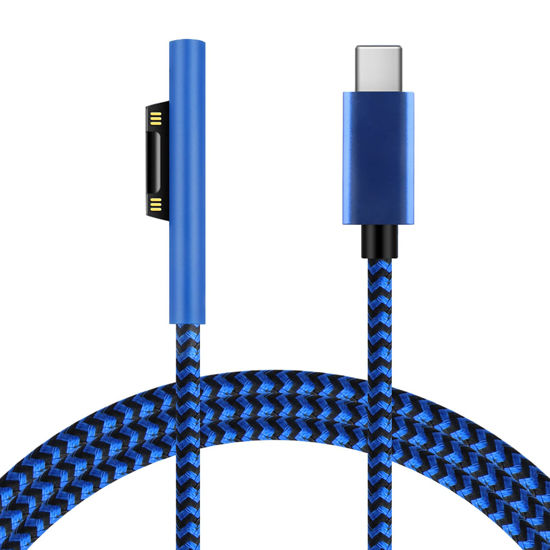 Picture of Sisyphy 6ft Nylon Braided Surface Connect to USB-C Charging Cable, Requires 45W 15V3A USBC Charger PD Power Supply, Compatible with Microsoft Surface Pro7 Go2 Pro6 5/4/3 Laptop1/2/3 & Surface Book