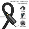 Picture of Sisyphy Nylon Braided Surface Connect to USB C Charging Cable, Compatible for Microsoft Surface Pro 7/6/5/4/3 Go3/2/1 Laptop4/3/2/1, Must Works with 45W 15V3A USB-C Charger (Black, 6ft)