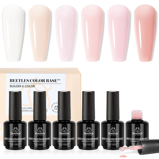 Picture of Beetles Color Base Gel Nail Polish 6 Colors Nude Gel Polish Porcelain Doll Pink Nail Polish Nude Nail Polish Neutral Sheer Colors Strengthener Soak Off Nail Art DIY Home