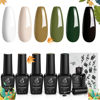 Picture of Beetles Gel Nail Polish Kit- 6 Colors Viper's Kiss Collection White Black Nude Dark Green with Sticker Soak Off UV LED Gel Nail Kit Manicure DIY Home Gift for Women…