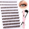 Picture of Brown Lash Extension Kit Bond and Seal CD Curl Eyelash Extension Kit 120pcs DIY Lash Clusters Kit 8-16MM Wispy Eyelash Clusters Individual Lashes Kit by Ruairie