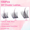 Picture of Eyelash Extension Kit Bond and Seal DIY Lash Extension Kit Wispy Natural Lash Clusters Kit 100pcs 12-16MM CD Curl Individual Lashes Kit by Ruairie