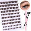 Picture of DIY Lash Extension Kit Bond and Seal 120pcs Brown Eyelash Extension Kit 8-16MM Wispy Lash Clusters Kit Individual Lashes Kit by Ruairie