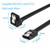 Picture of DaFuRui 12-Pack SATA Data Cable，90 Degree Right Angle SATA III 6.0 Gbps Cable Black with Locking Latch 16 Inches SATA Cable Pack for HDD、SSD、CD and DVD Drives